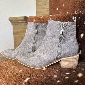 CCOCCI snakeskin gray booties